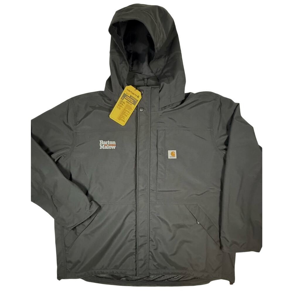 NEW CARHARTT Sz 2XL Storm Defender Removable Hood Waterproof Loose Fit Black